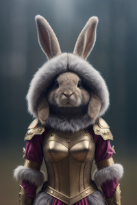Кролик-рыцарь в доспехах