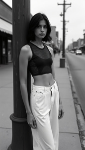 Дистопичная мода: девушка у столба