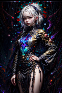 Кореянка в платье из витражей