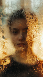 Женщина за матовым стеклом