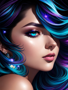 Волшебный портрет девушки в стиле арт