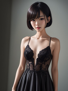 Корейская невеста в черном платье