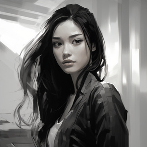 Девушка в стиле цифровой иллюстрации