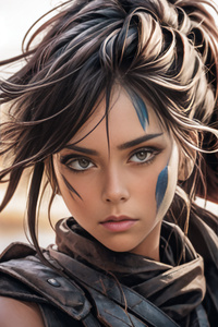 Девушка с племенной росписью в океане