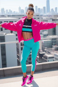 Футуристическая супермодель на крыше