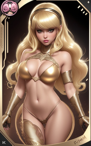 Металлическая карта с дерзкой блондинкой