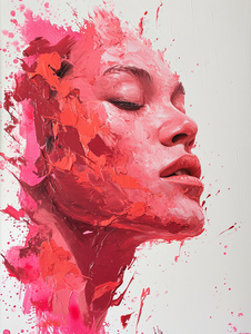 Сюрреалистичный женский портрет в брызгах