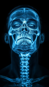 Мужское лицо в стиле рентгена